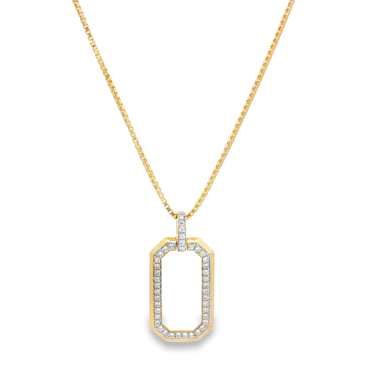 Jai's 14K Yellow Gold Diamond Paperclip Pendant Necklace