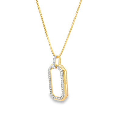Jai's 14K Yellow Gold Diamond Paperclip Pendant Necklace