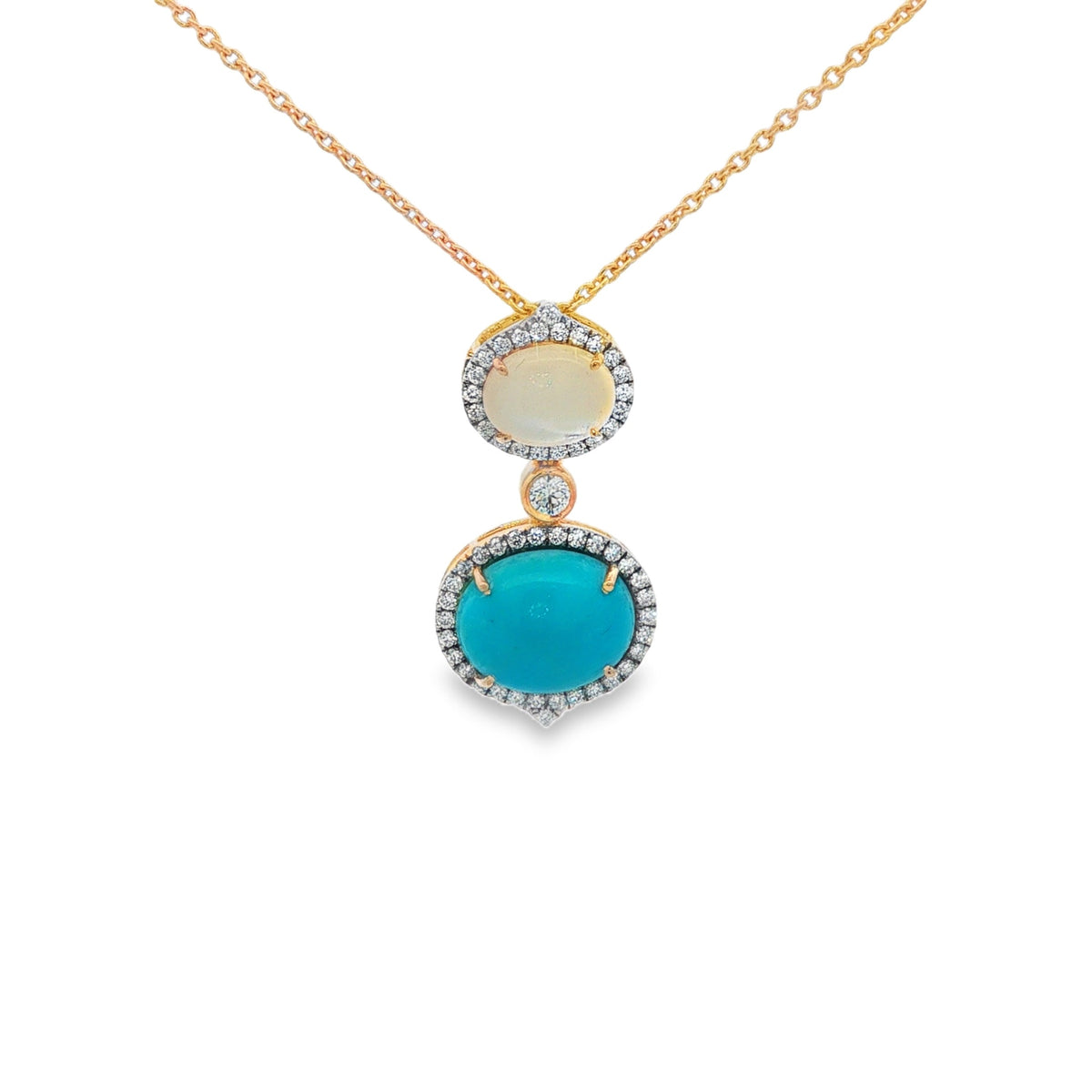 Jai's 14K Yellow Gold Turquoise, Mother-of-Pearl & Diamond Necklace