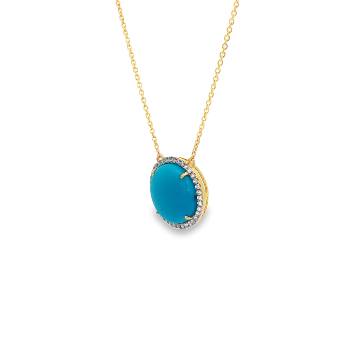 Jai's 14K Yellow Gold Turquoise & Diamond Necklace