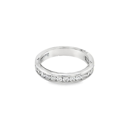 Tacori's 18K White Gold Dantela Half-way Diamond Wedding Band