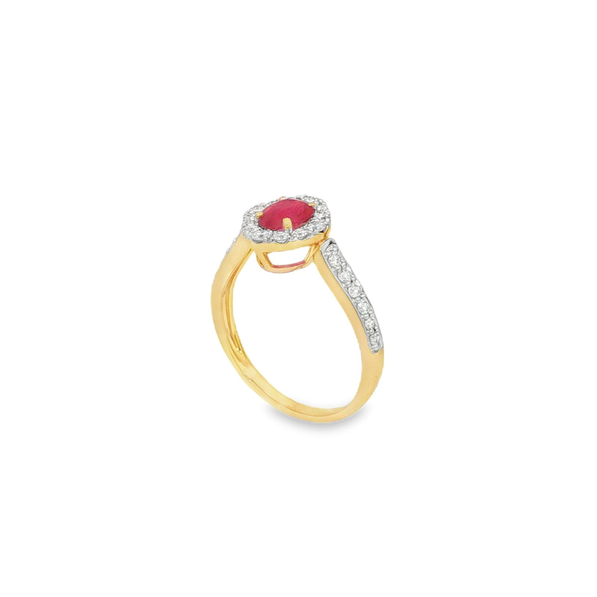 Jai's 14K Yellow Gold Oval-cut Ruby & Diamond Ring