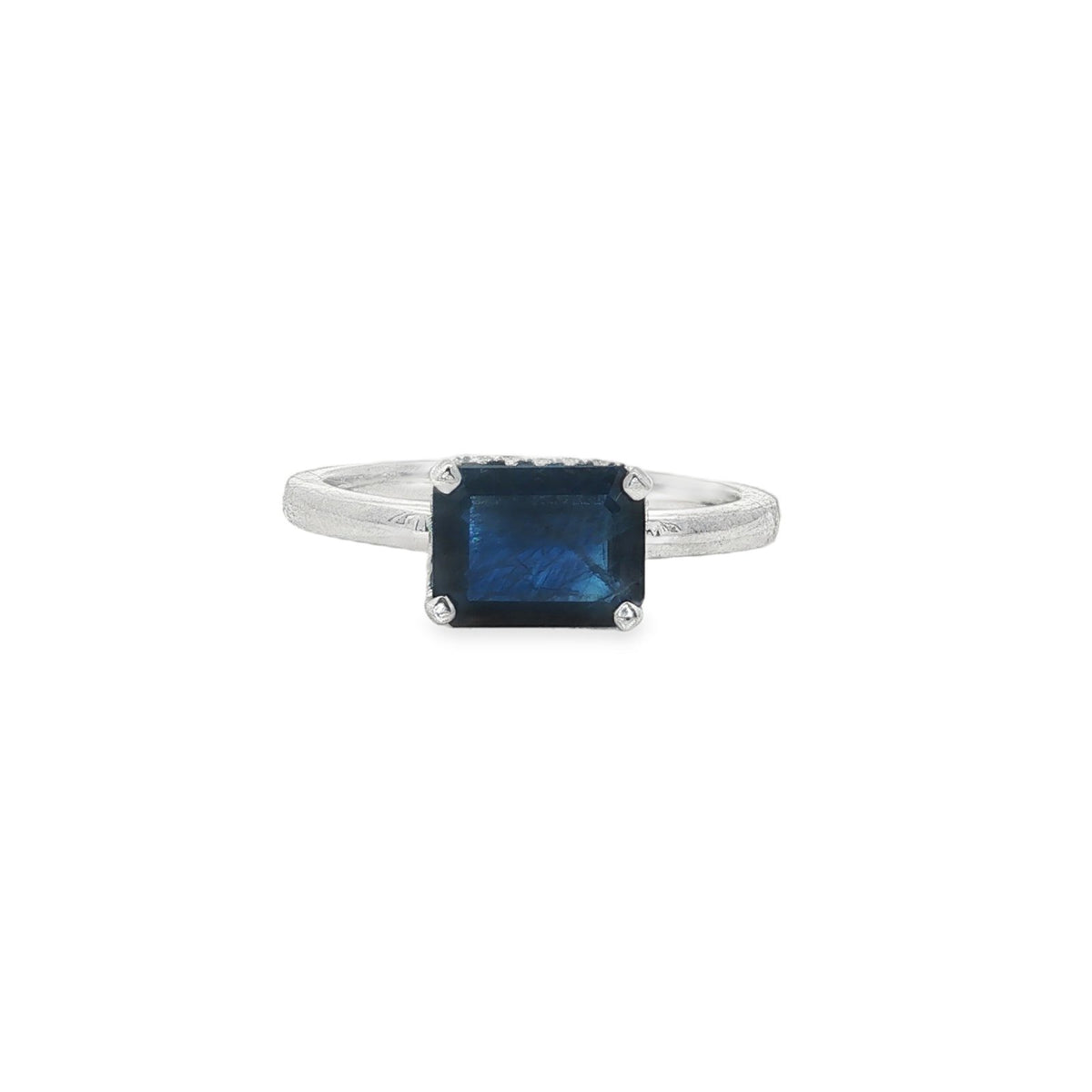 Jai's 14K White Gold Octagon-cut Sapphire & Diamond Ring