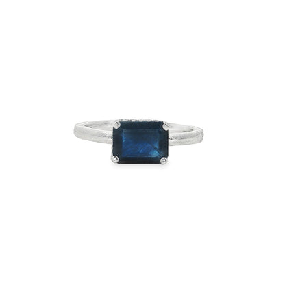 Jai's 14K White Gold Octagon-cut Sapphire & Diamond Ring