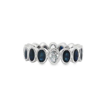 Jai's 14K White Gold Oval-cut Sapphire & Diamond Ring