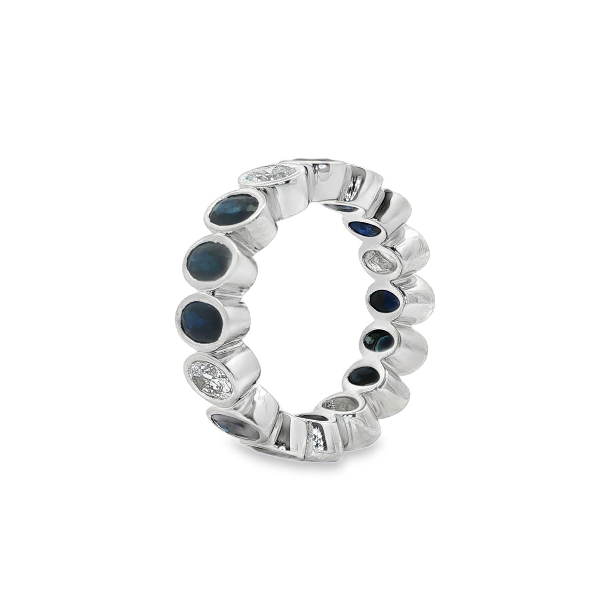 Jai's 14K White Gold Oval-cut Sapphire & Diamond Ring