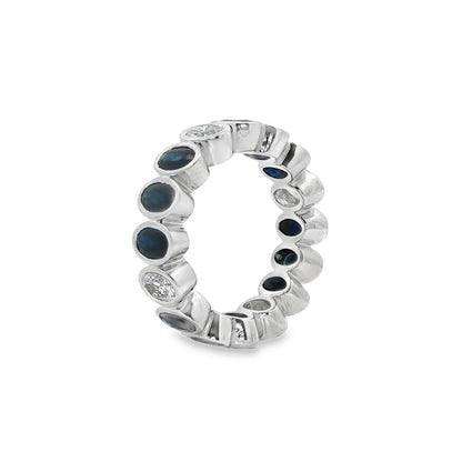 Jai's 14K White Gold Oval-cut Sapphire & Diamond Ring