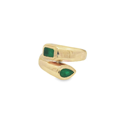 Jai's 14K Yellow Gold Multi-cut Emerald Ring