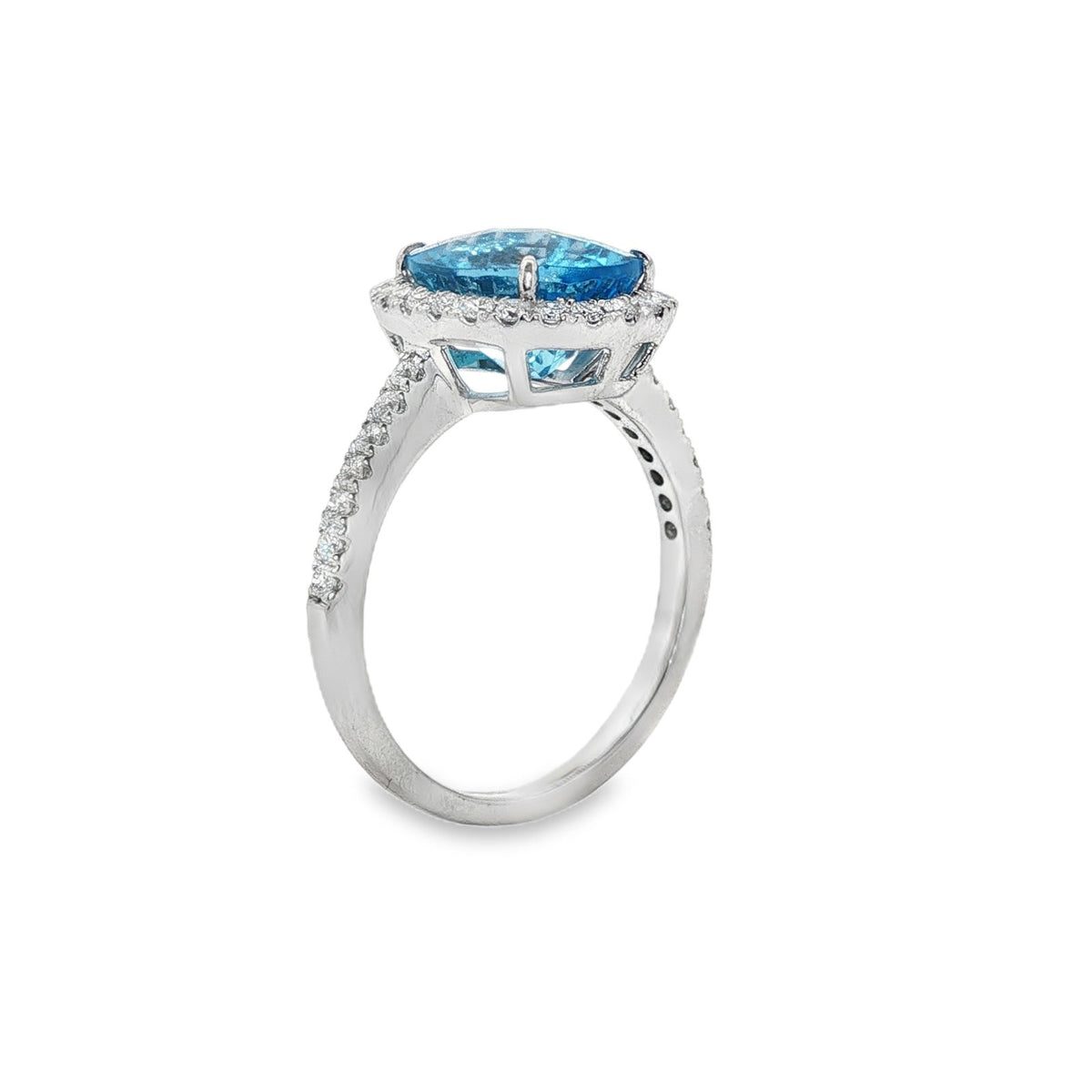 Jai's 14K White Gold Oval-cut Blue Topaz & Diamond Ring