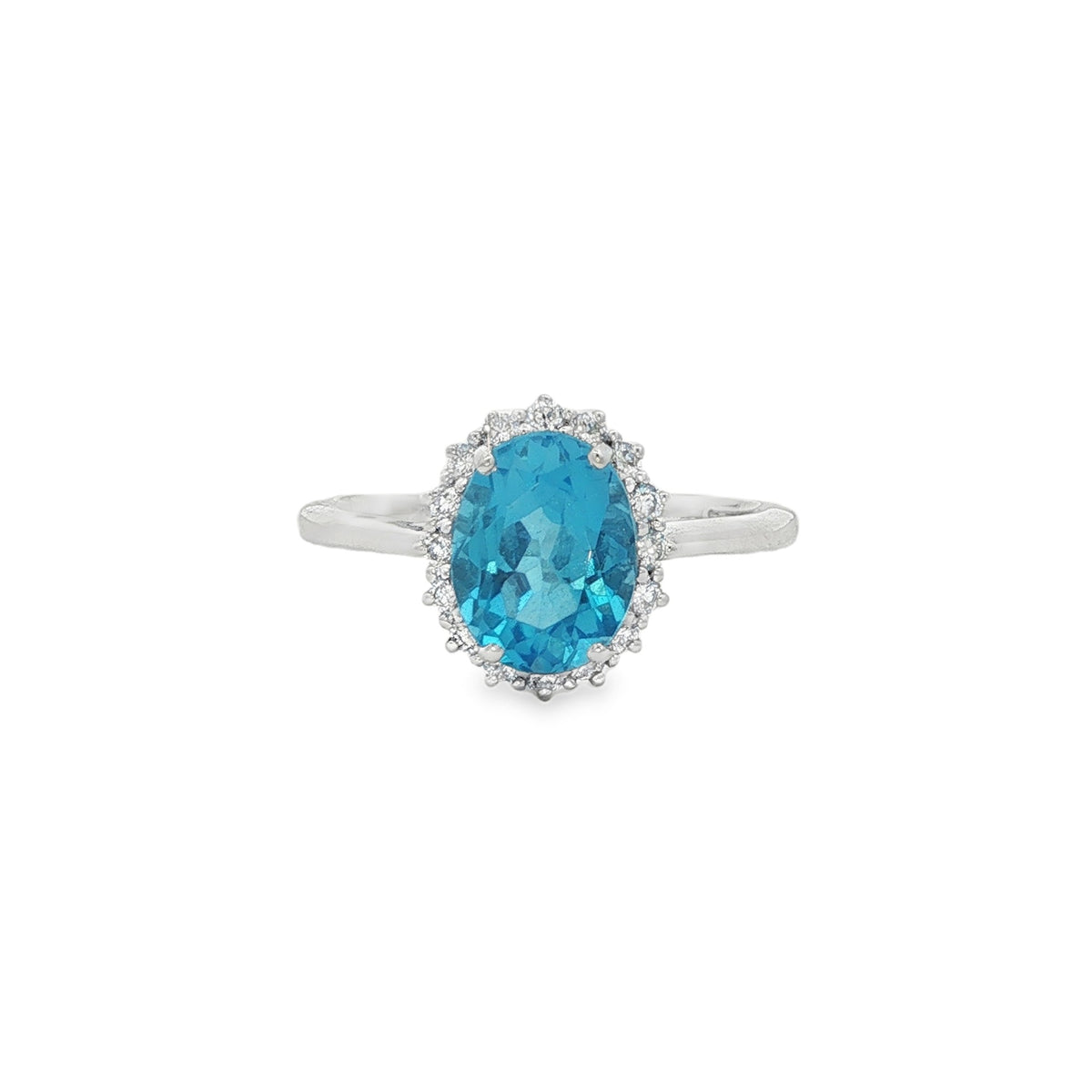 Jai's 14K White Gold Octagon-cut Blue Topaz & Diamond Ring