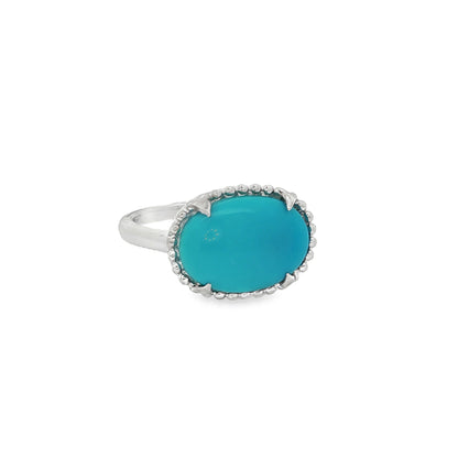 Jai's 14K White Gold Oval Turquoise RIng