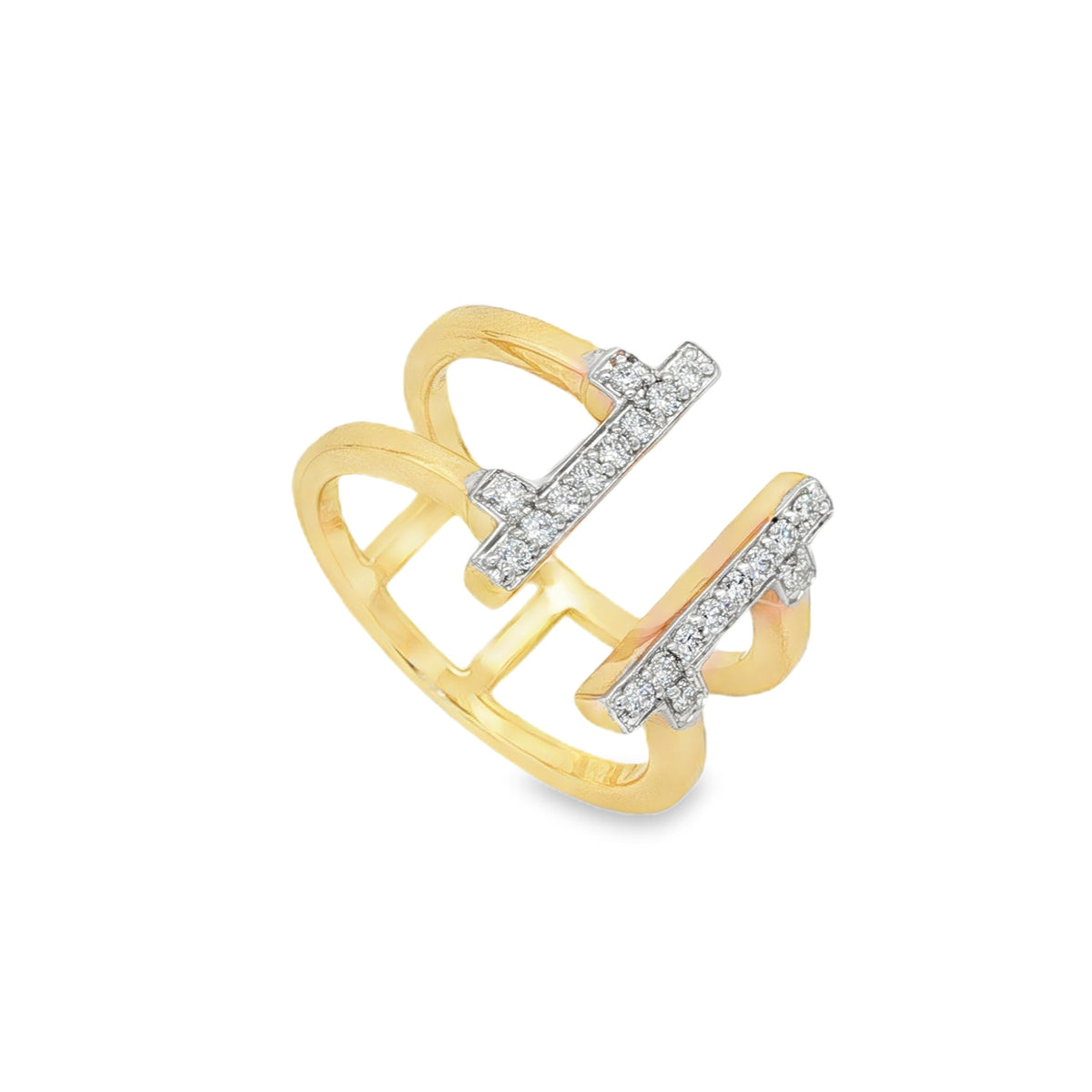 Jai's 14K Yellow Gold Diamond Open-band Ring