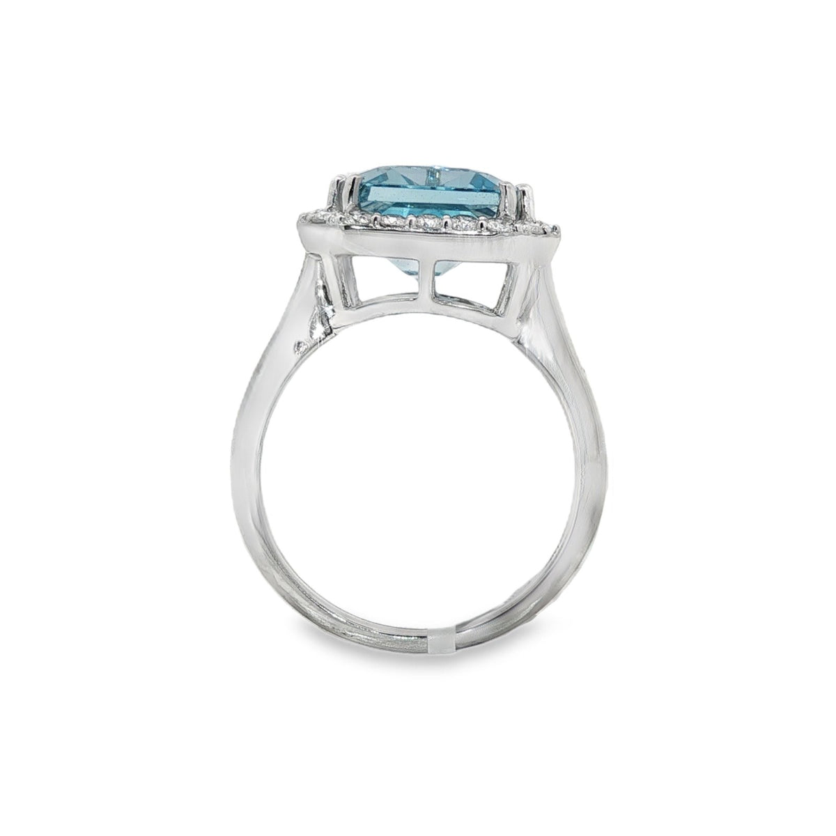 Jai's 14K White Gold Octagon-cut Aquamarine & Diamond Ring