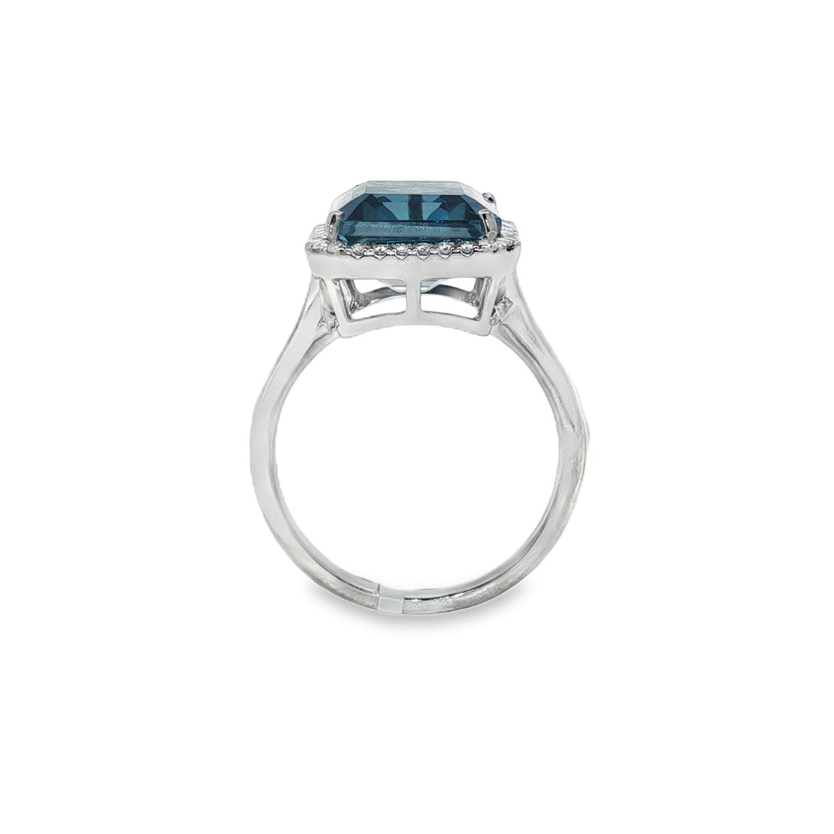 Jai's 14K White Gold Octagon-cut Blue Topaz & Diamond Ring