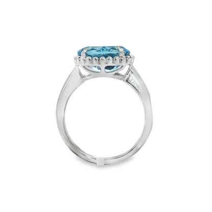 Jai's 14K White Gold Oval-cut Blue Topaz Ring