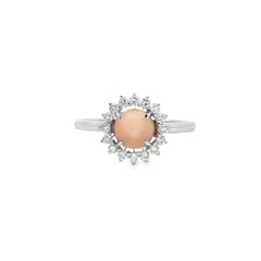 Jai's 14K White Gold Crowned Conch Pearl & Diamond Ring