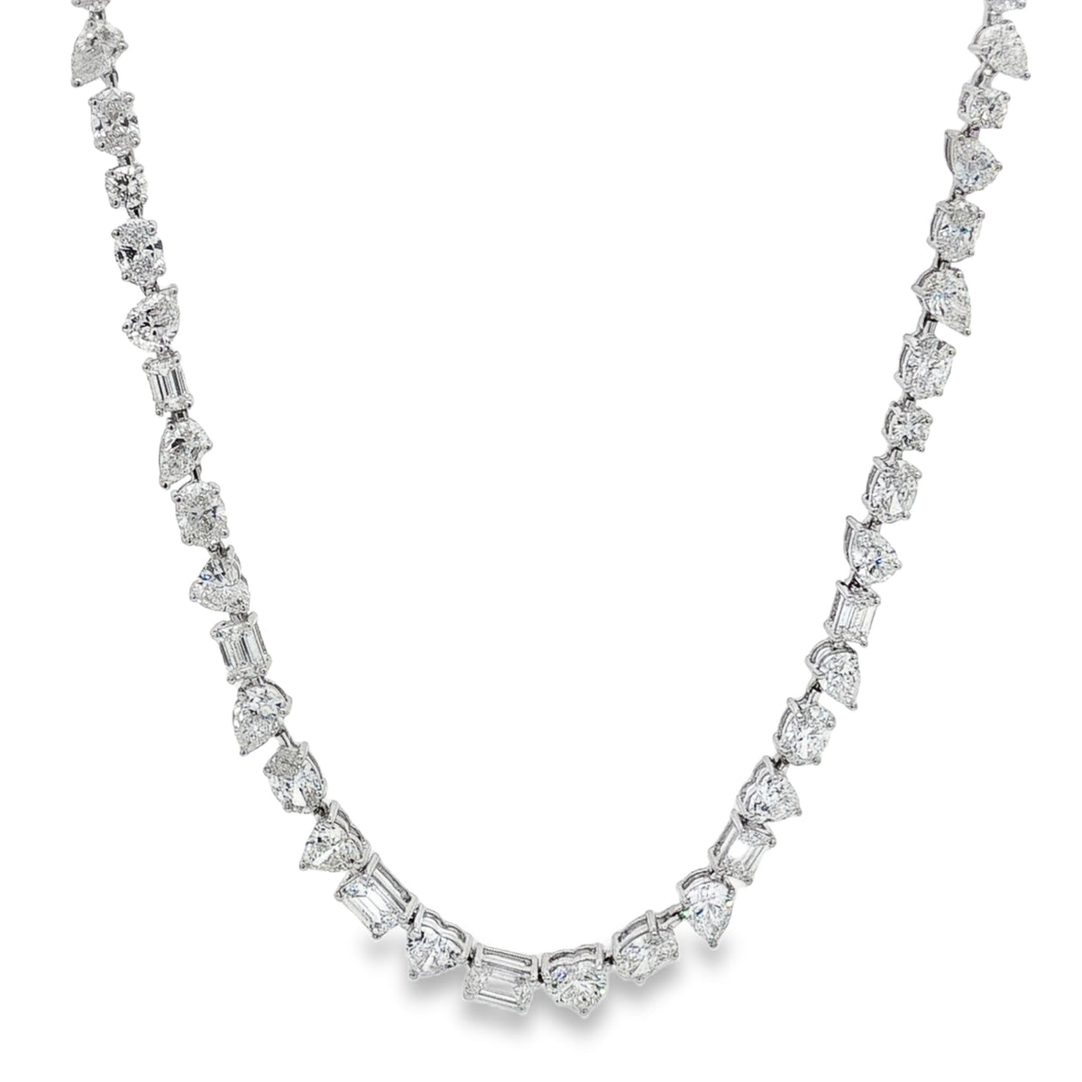 Jai's 18K White Gold 14.6-carat Multi-cut Diamond Necklace