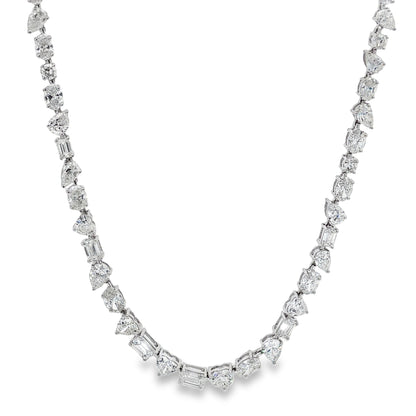 Jai's 18K White Gold 14.6-carat Multi-cut Diamond Necklace