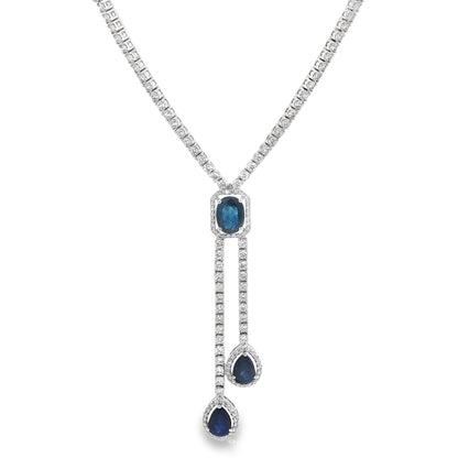 Jai's 18K White Gold Multi-cut Sapphire & Diamond Necklace