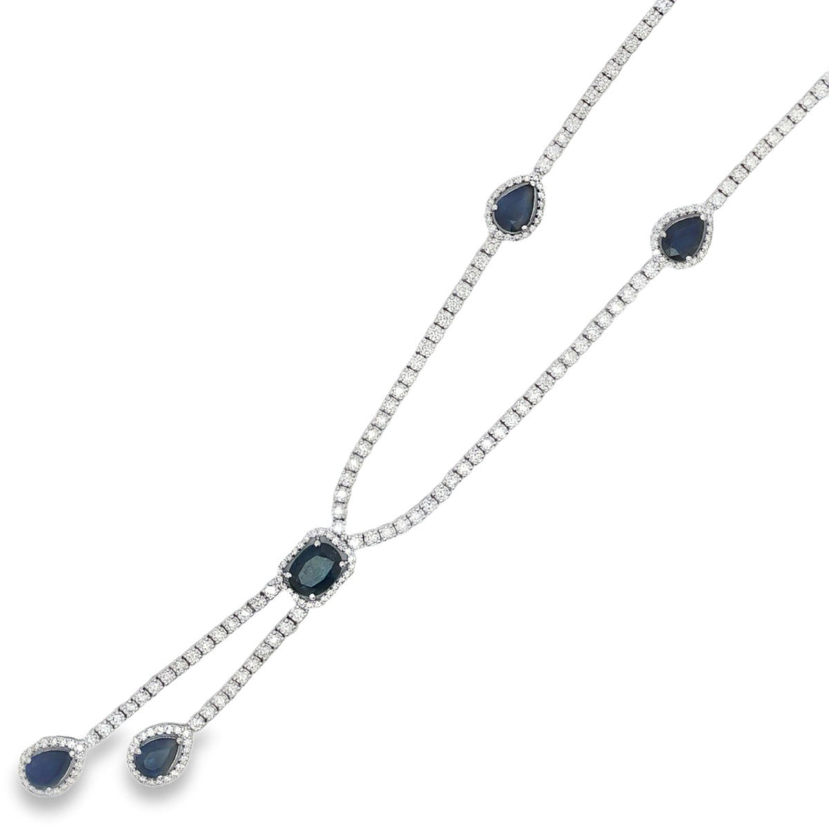 Jai's 18K White Gold Multi-cut Sapphire & Diamond Necklace