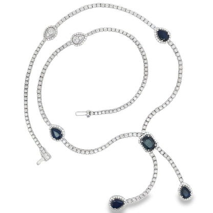 Jai's 18K White Gold Multi-cut Sapphire & Diamond Necklace