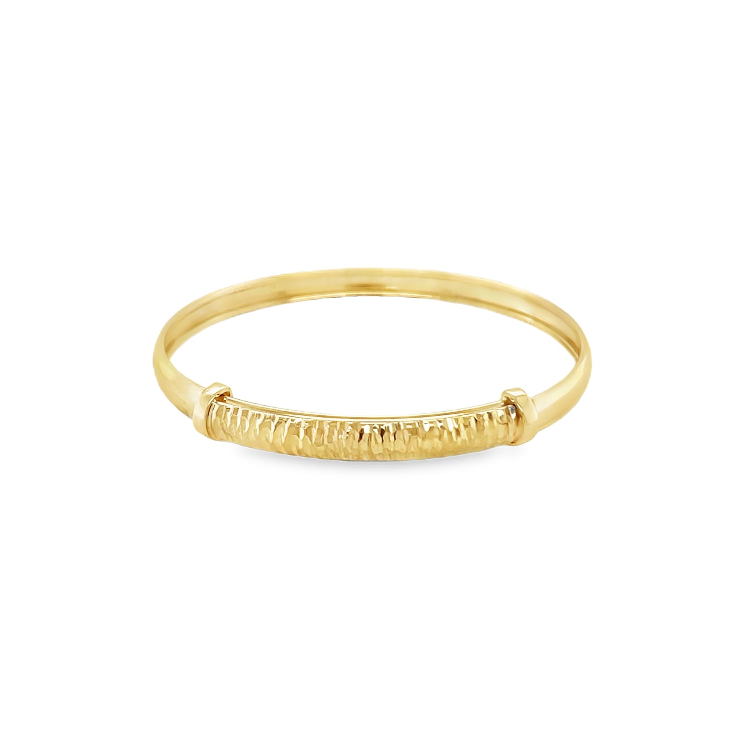 Jai's 14K Yellow Gold Adjustable Textured Baby Bangle