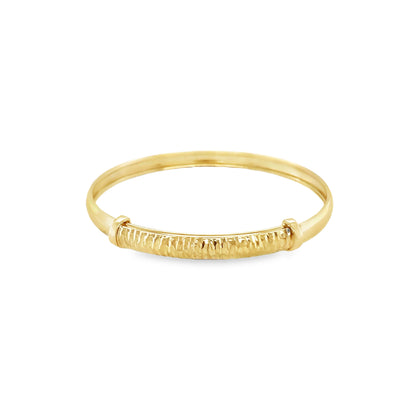Jai's 14K Yellow Gold Adjustable Textured Baby Bangle
