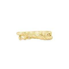 Jai's 14K Yellow Gold Sparkling Criss-cross Ring