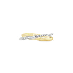 Jai's 14K Two-tone Sparkling Criss-cross Ring