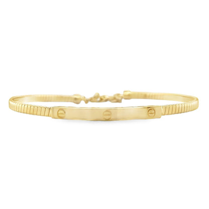 Jai's 14K Yellow Gold Engraved Bangle