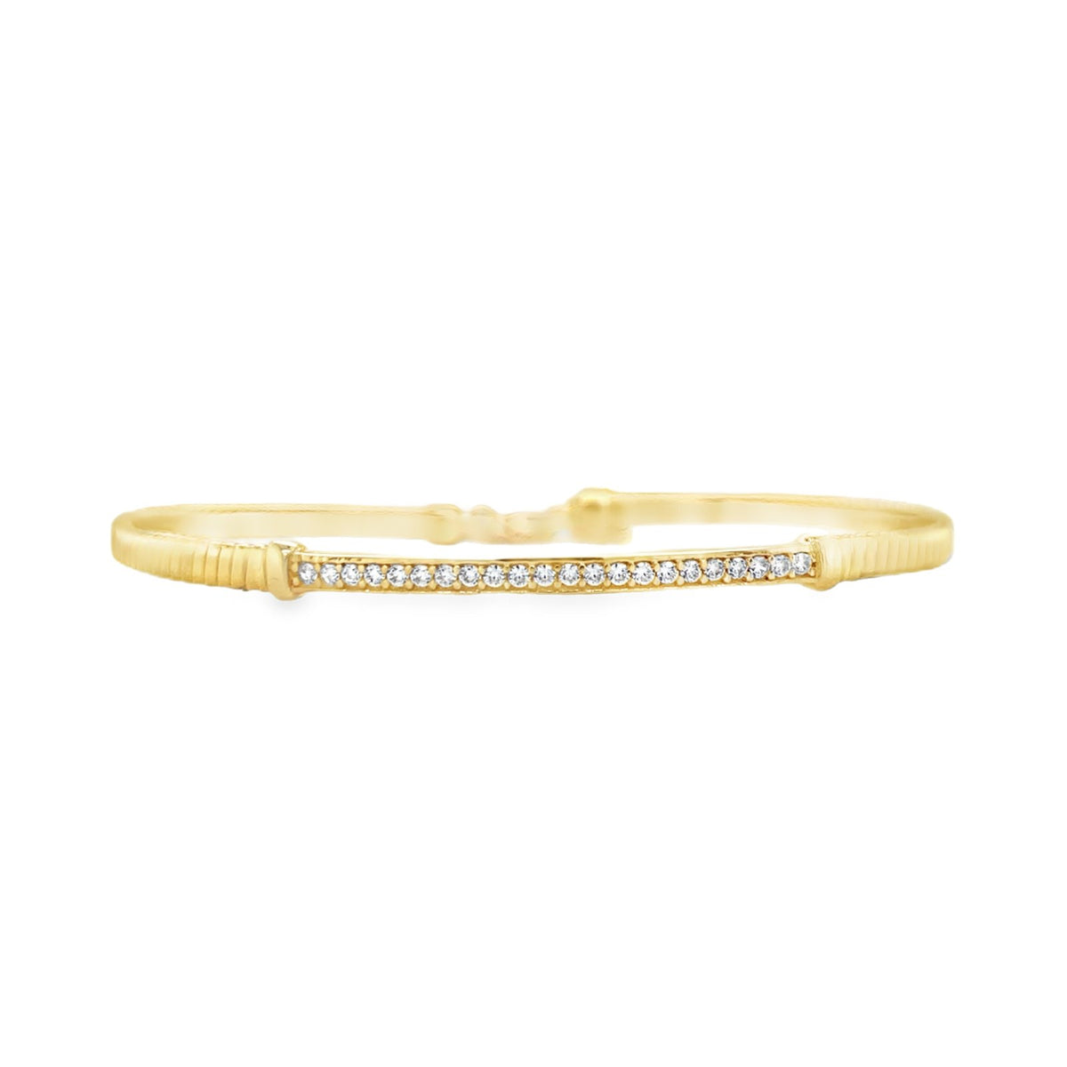 Jai's 14K Yellow Gold Sparkling Engraved Bangle