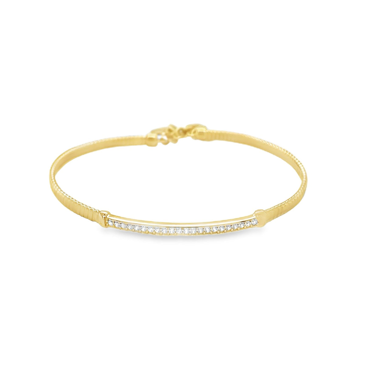 Jai's 14K Yellow Gold Sparkling Engraved Bangle