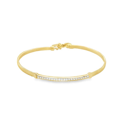 Jai's 14K Yellow Gold Sparkling Engraved Bangle