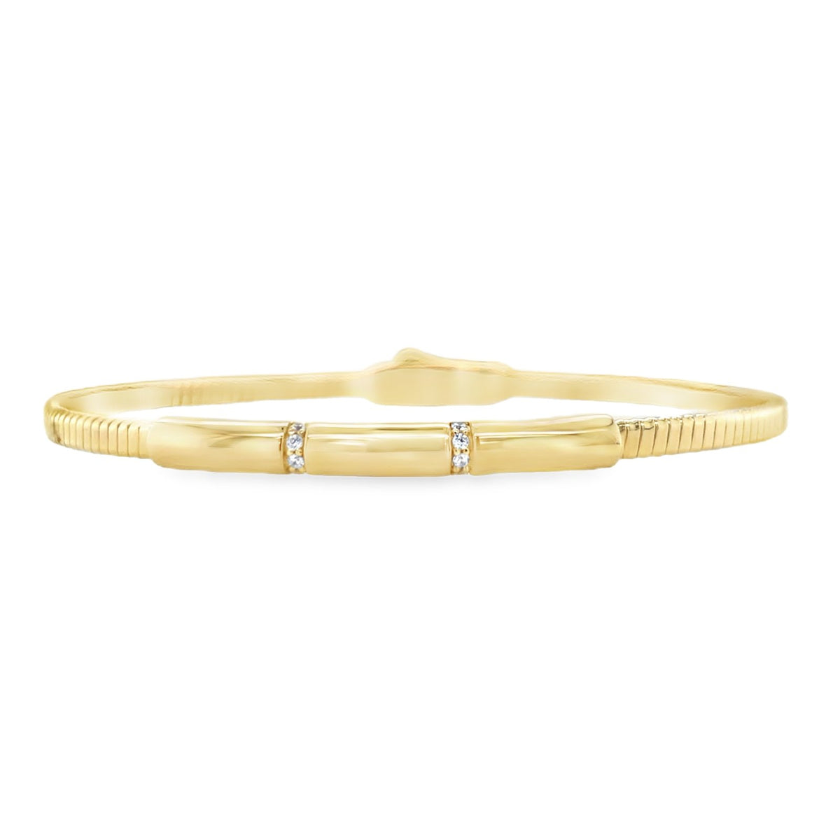 Jai's 14K Yellow Gold Sparkling Engraved Bangle