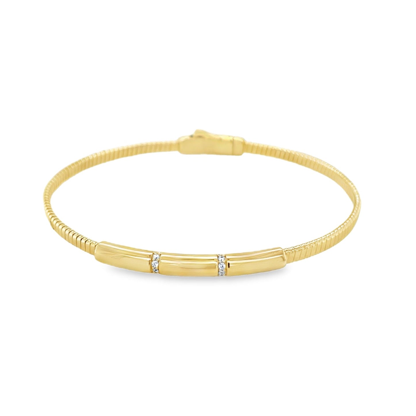 Jai's 14K Yellow Gold Sparkling Engraved Bangle