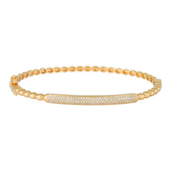 Jai's 14K Yellow Gold Semi-pave Diamond Bangle