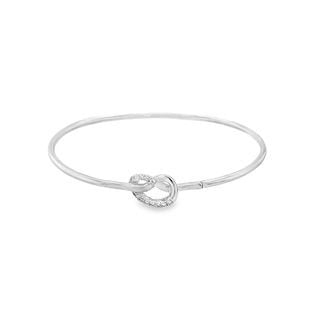 Jai's 18K White Gold Sparkling Knotted Bangle
