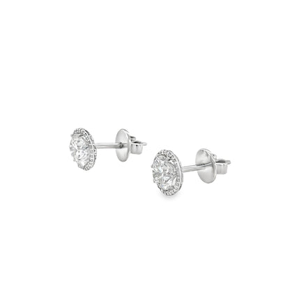 Tacori's 18K White Gold Halo Diamond Studs
