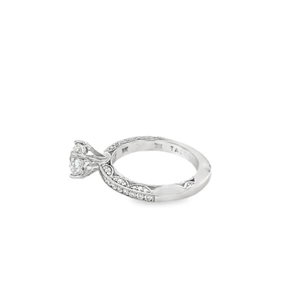 Tacori's 18K White Gold Classic Crescent Diamond Engagement Ring