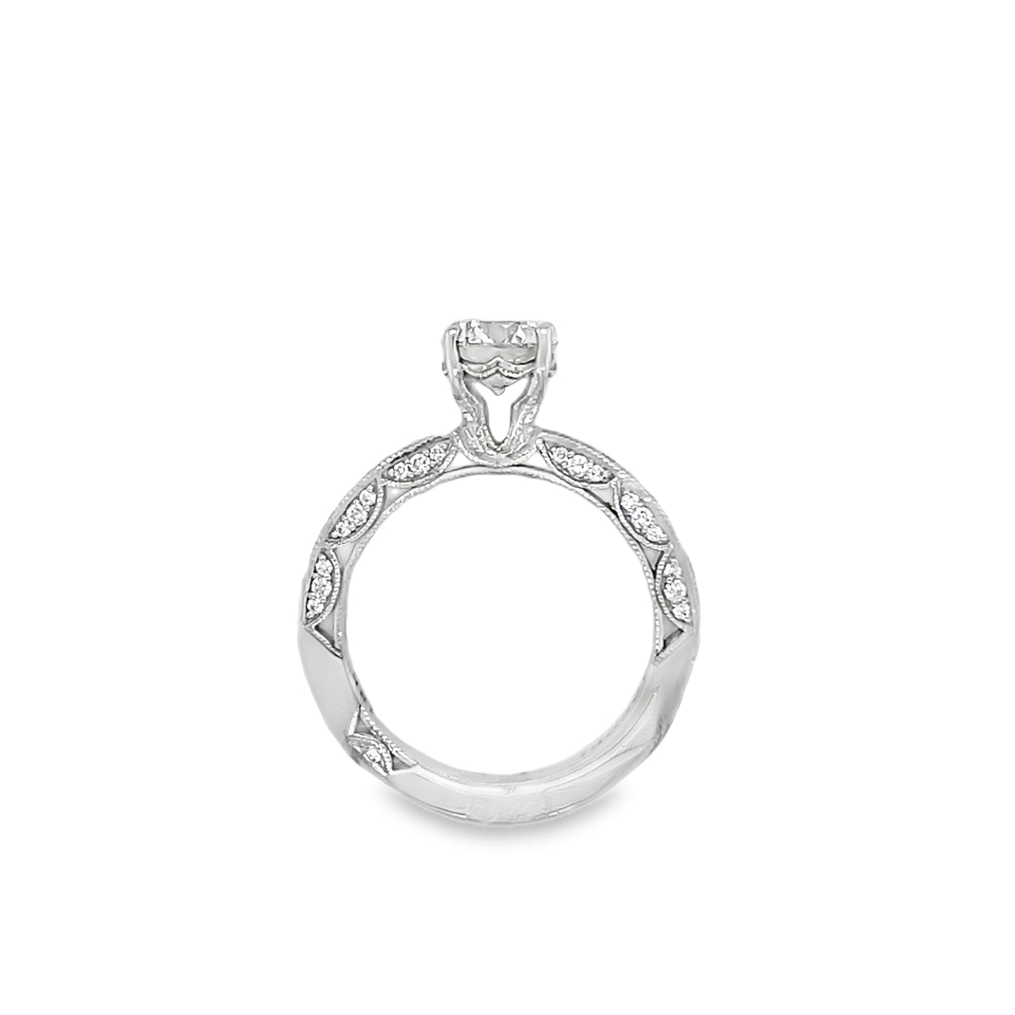 Tacori's 18K White Gold Classic Crescent Diamond Engagement Ring