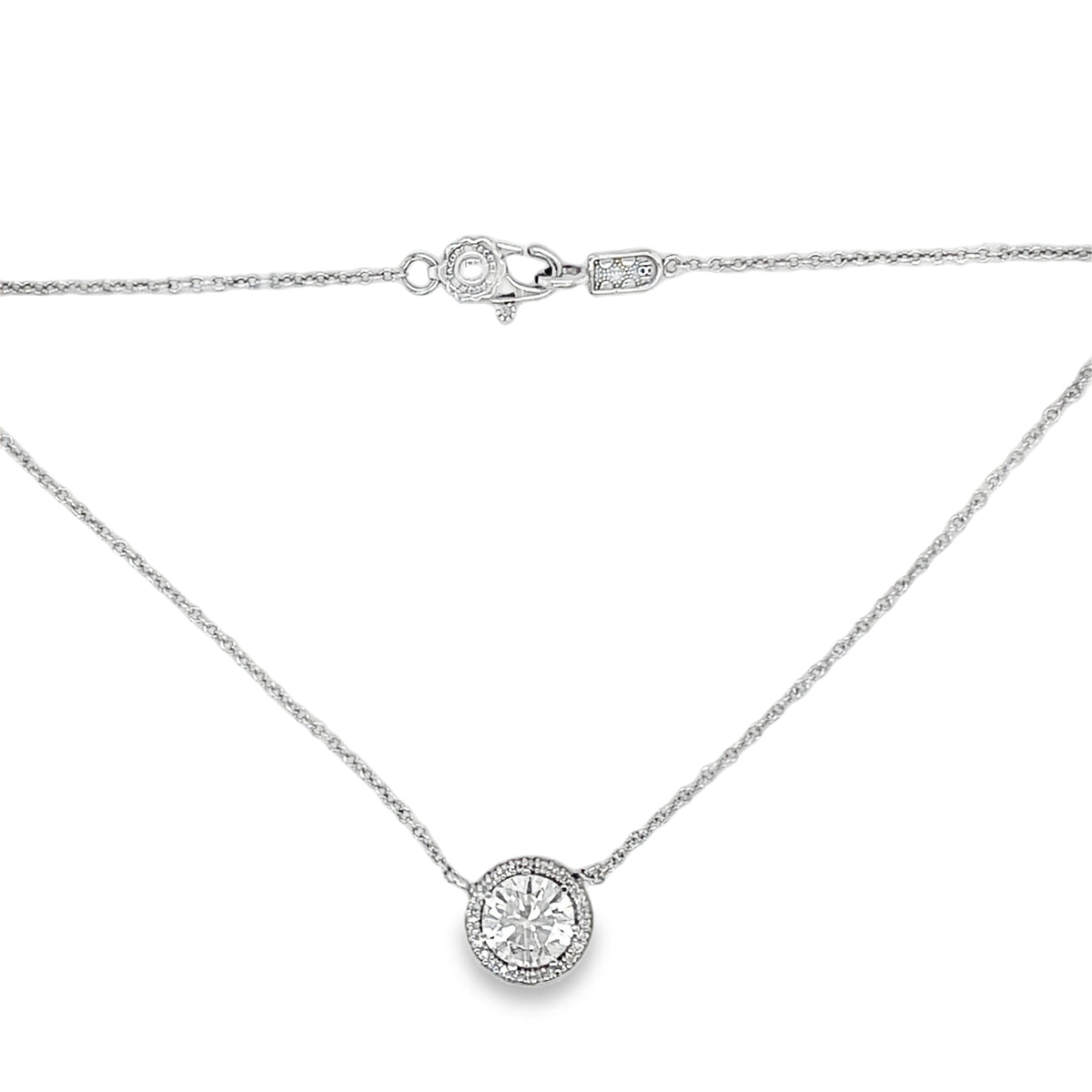 Tacori's 18K White Gold Diamond Halo Necklace - 16"