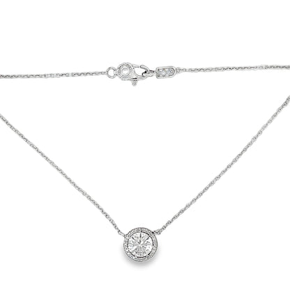 Tacori's 18K White Gold Diamond Halo Necklace - 16"