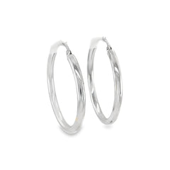 Jai's 14K White Gold Medium Rounded Hoops