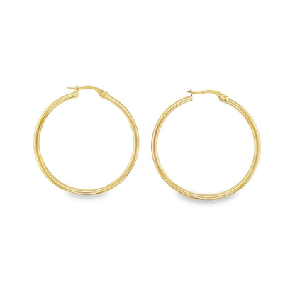 Jai's 14K Yellow Gold Large Rounded Hoops