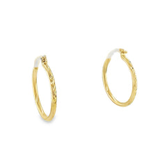Jai's 14K Yellow Gold Engraved Hoops