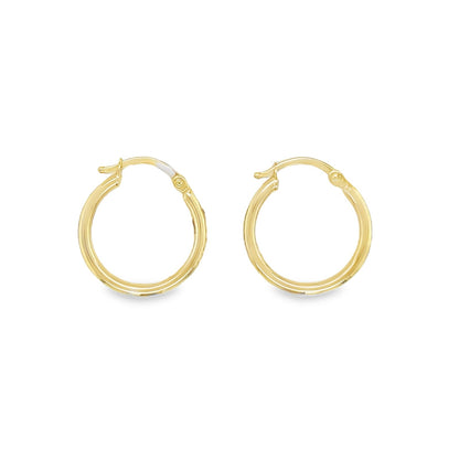 Jai's 14K Yellow Gold Small Engraved Hoops