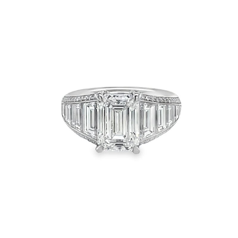 Hans Krieger's Platinum Emerald-cut Diamond Engagement Ring