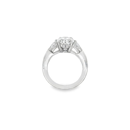 Hans Krieger's Platinum Oval & Trillion-cut Diamond Engagement Ring