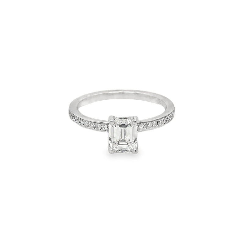 Jai's 18K White Gold Emerald-cut Diamond Engagement Ring