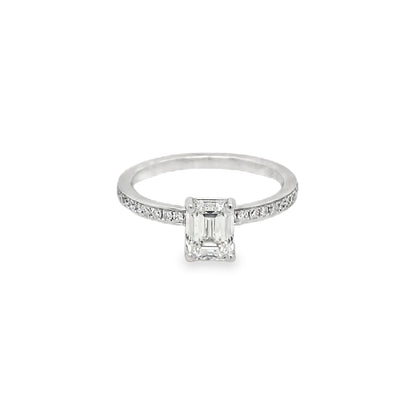 Jai's 18K White Gold Emerald-cut Diamond Engagement Ring